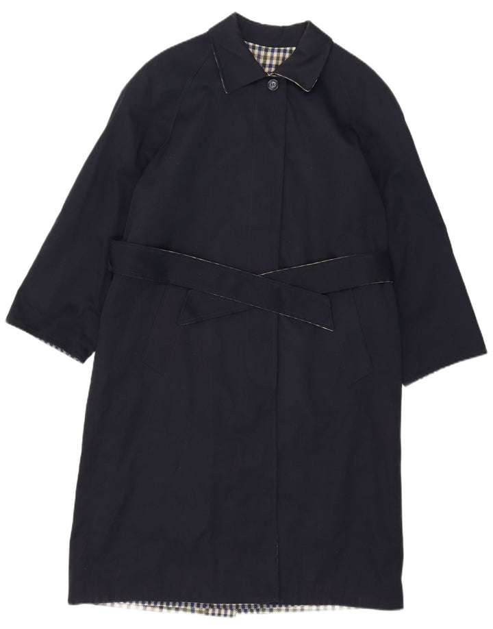 Sobretudo reversível feminino vintage IT 42 poliéster azul marinho médio