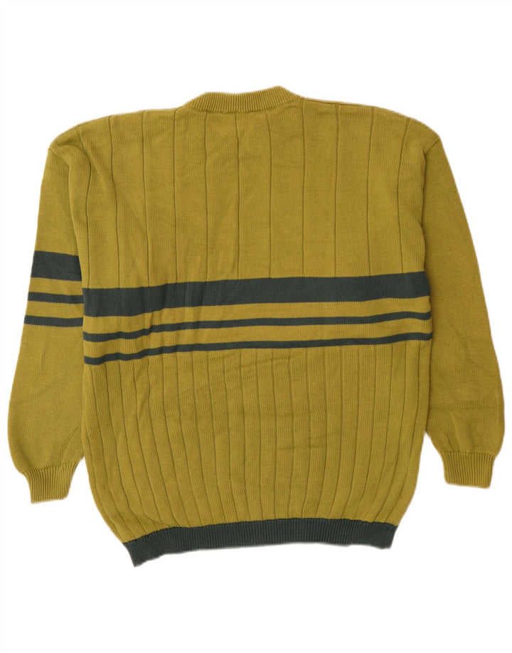 Suéter masculino Stefanel com gola redonda e algodão colorblock verde médio