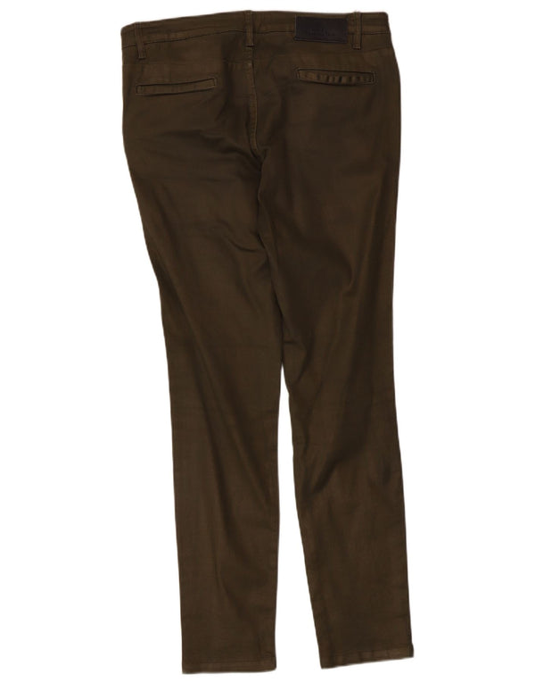 Massimo Dutti Calça cargo feminina slim EU 40 Médio W30 L29 Algodão cáqui