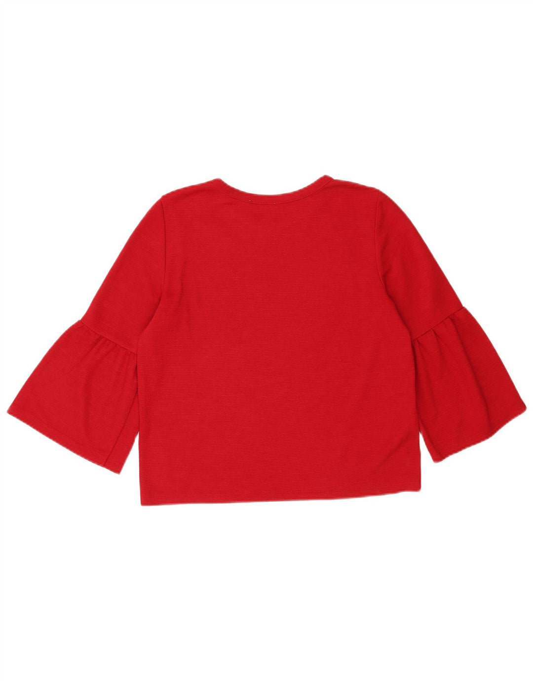 Top feminino Zara manga 3/4 Reino Unido 12 vermelho médio