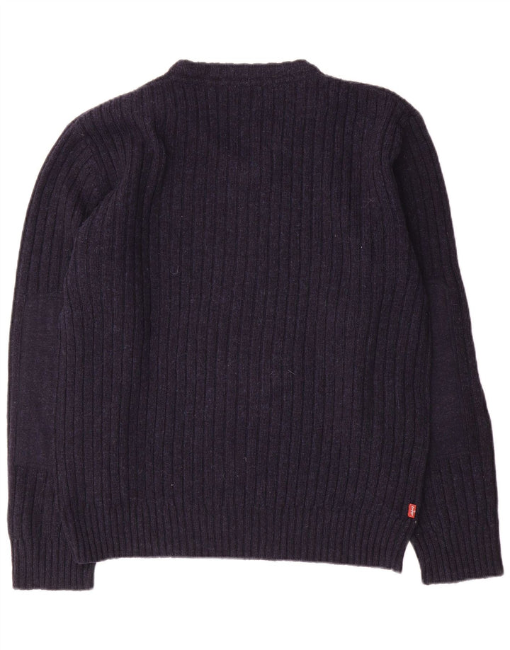 Suéter masculino Levi's com decote em V grande lã azul marinho