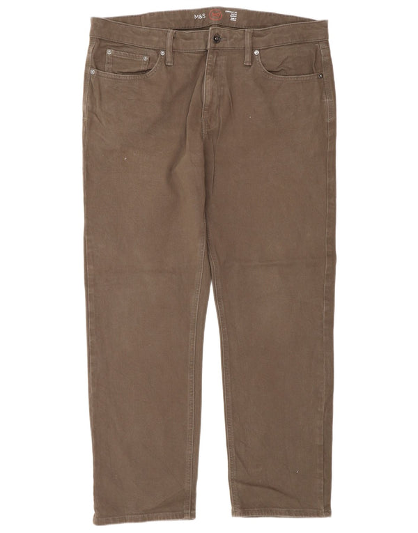 Jeans retos masculinos Marks & Spencer W36 L29 algodão marrom