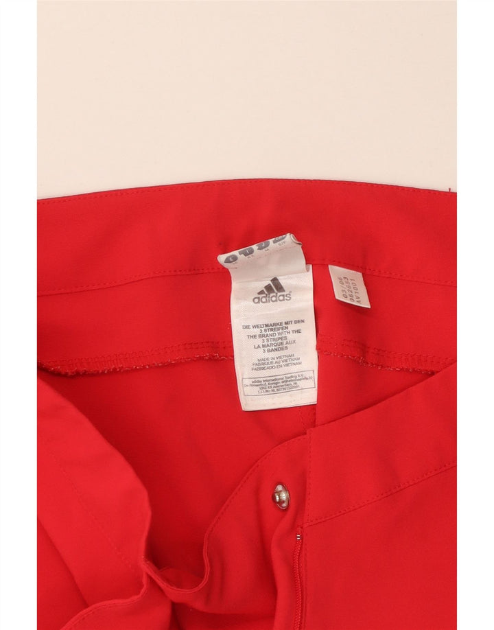 Bermuda Adidas Climalite Feminina UK 10 Pequena W30 Poliéster Vermelho