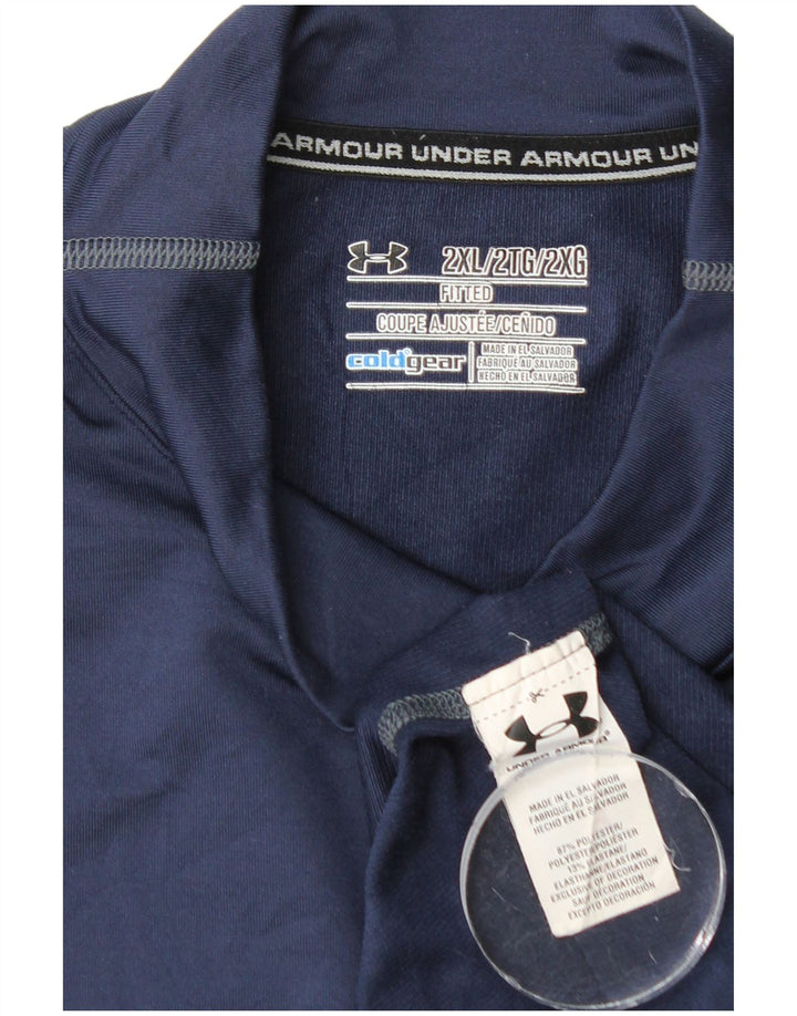 Under Armour Masculino Cold Gear Top Manga Longa 2XL Poliéster Azul Marinho