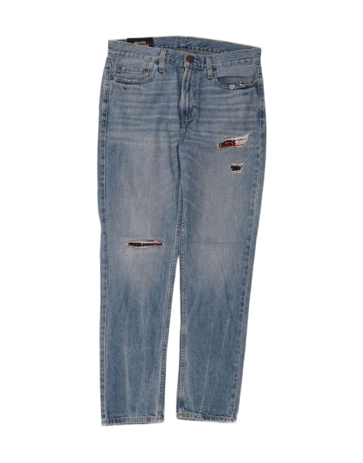 HOLLISTER Mens Distressed Classic Fit Tapered Jeans W32 L32 Blue Cotton Vintage Hollister and Second-Hand Hollister from Messina Hembry 
