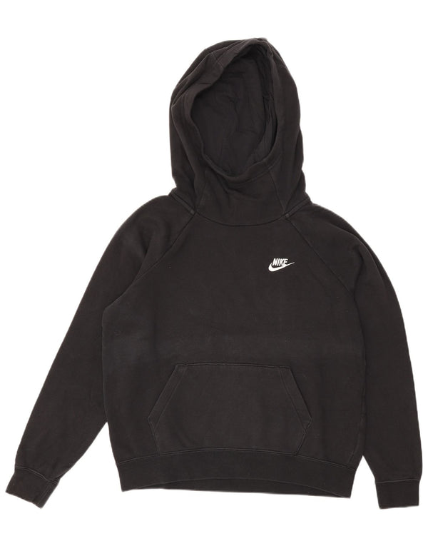 Nike Womens Oversized Hoodie Jumper UK 14 Médio Algodão Preto