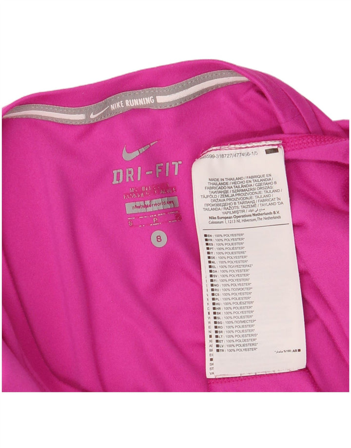 Camiseta feminina NIKE Dri Fit UK 8 pequena rosa poliéster