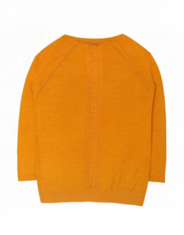 Suéter Cardigan Feminino Fat Face UK 6 XS Algodão Amarelo