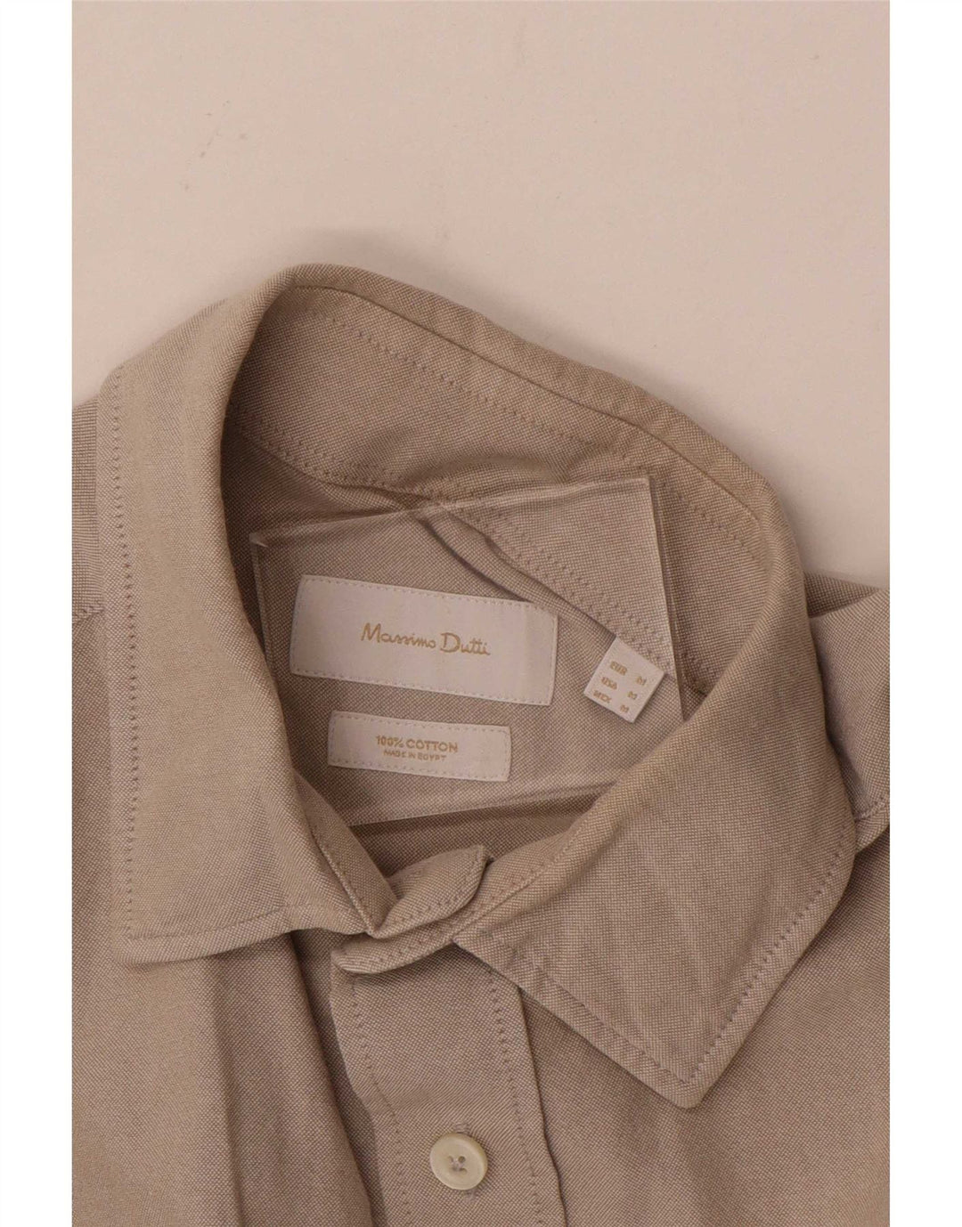 Camisa masculina Massimo Dutti algodão bege médio