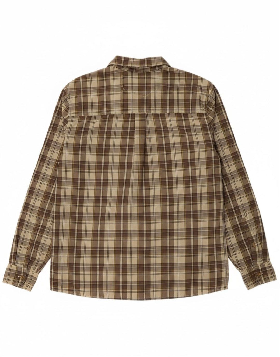 Camisa masculina ROHAN poliamida xadrez marrom médio