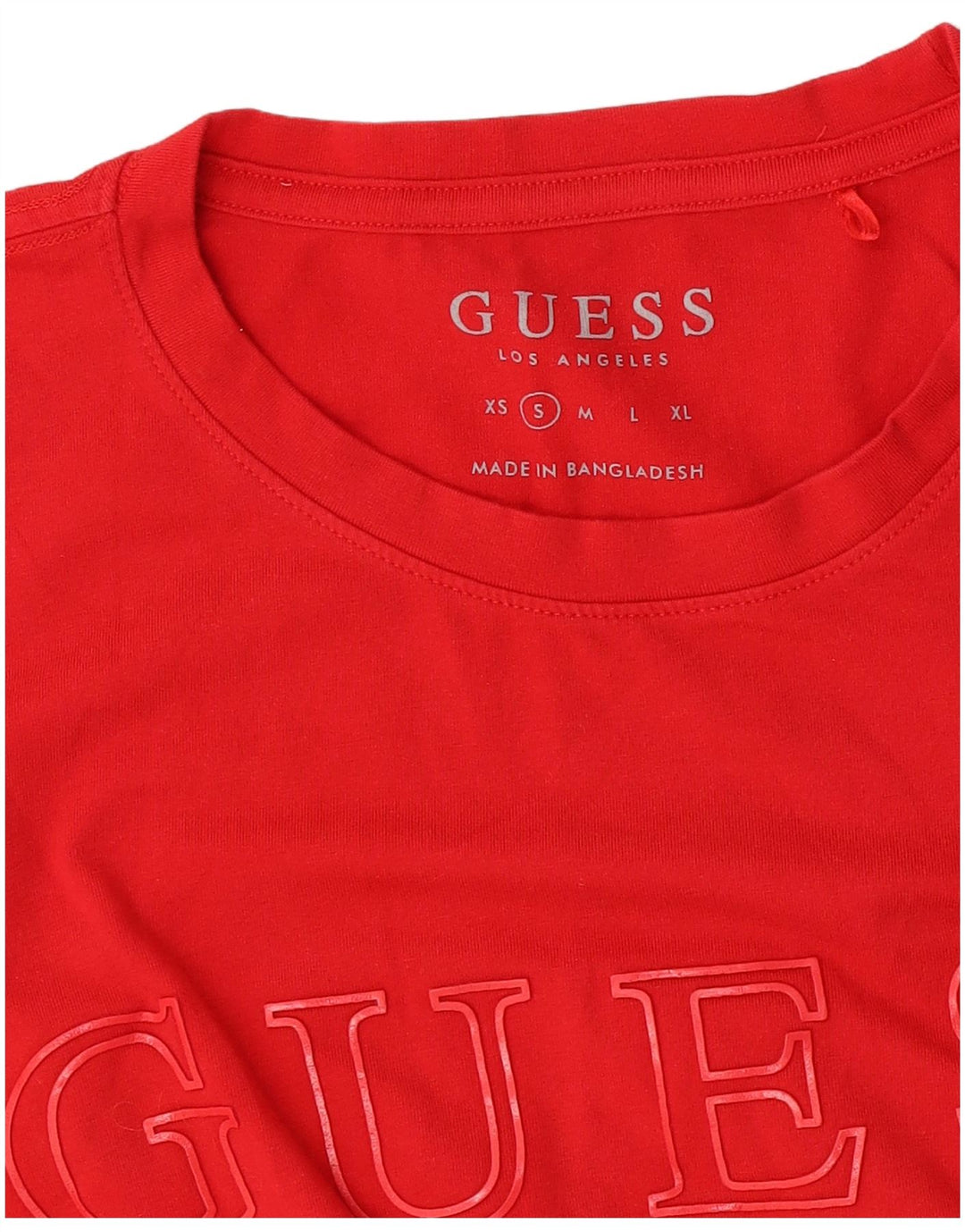 Camiseta feminina Guess com estampa gráfica UK 10 pequena vermelha