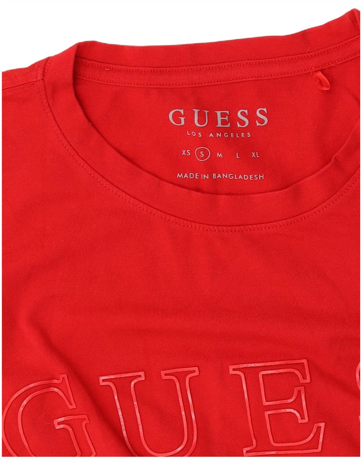Camiseta feminina Guess com estampa gráfica UK 10 pequena vermelha