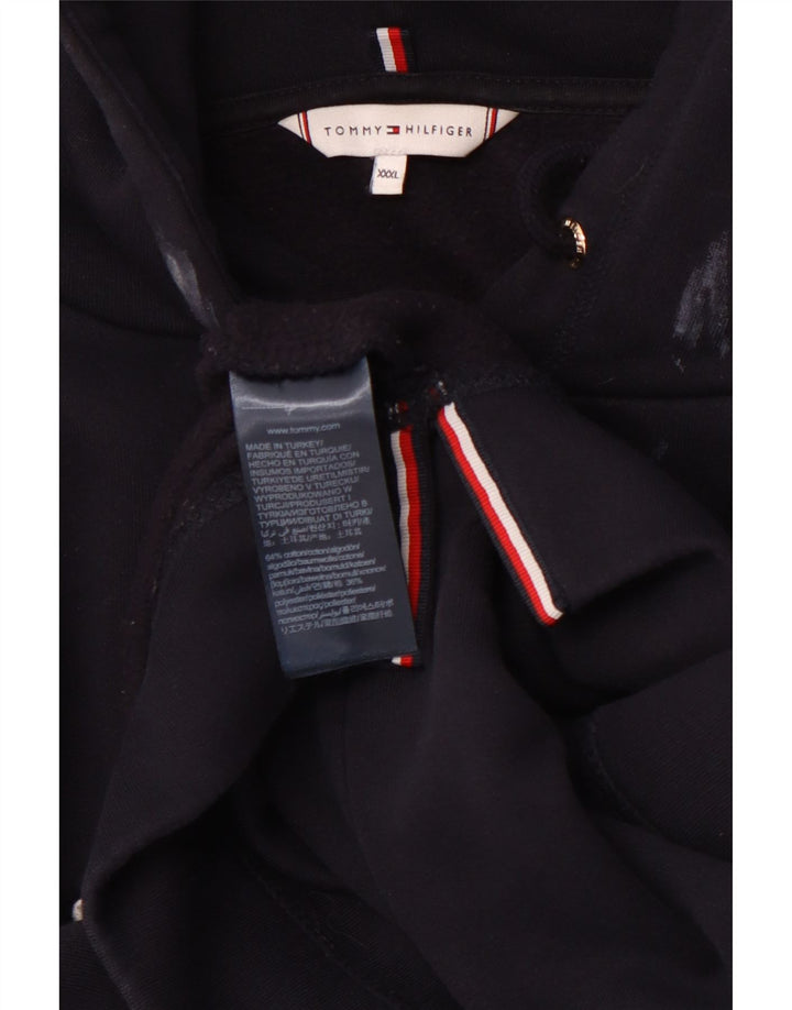 Jumper com capuz gráfico feminino TOMMY HILFIGER UK 22 3XL algodão azul marinho
