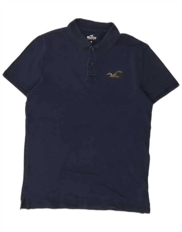 Camisa polo masculina Hollister de algodão azul marinho médio