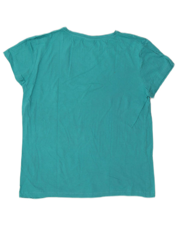 Camiseta feminina Lotto UK 14 algodão azul médio