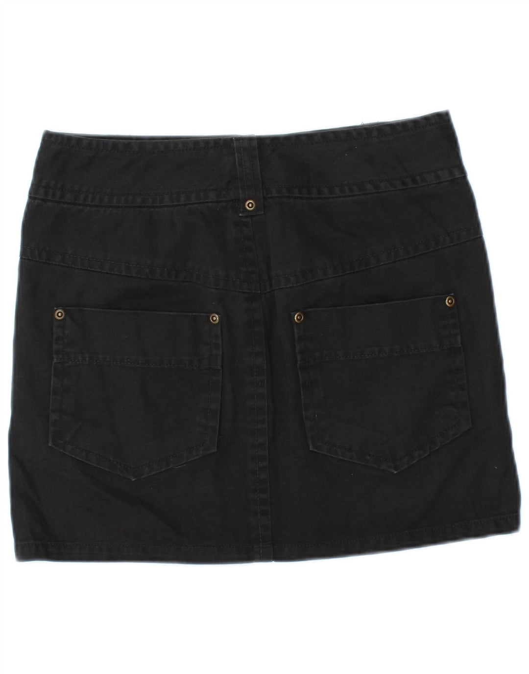 Mini saia jeans feminina BENETTON W28 médio preto
