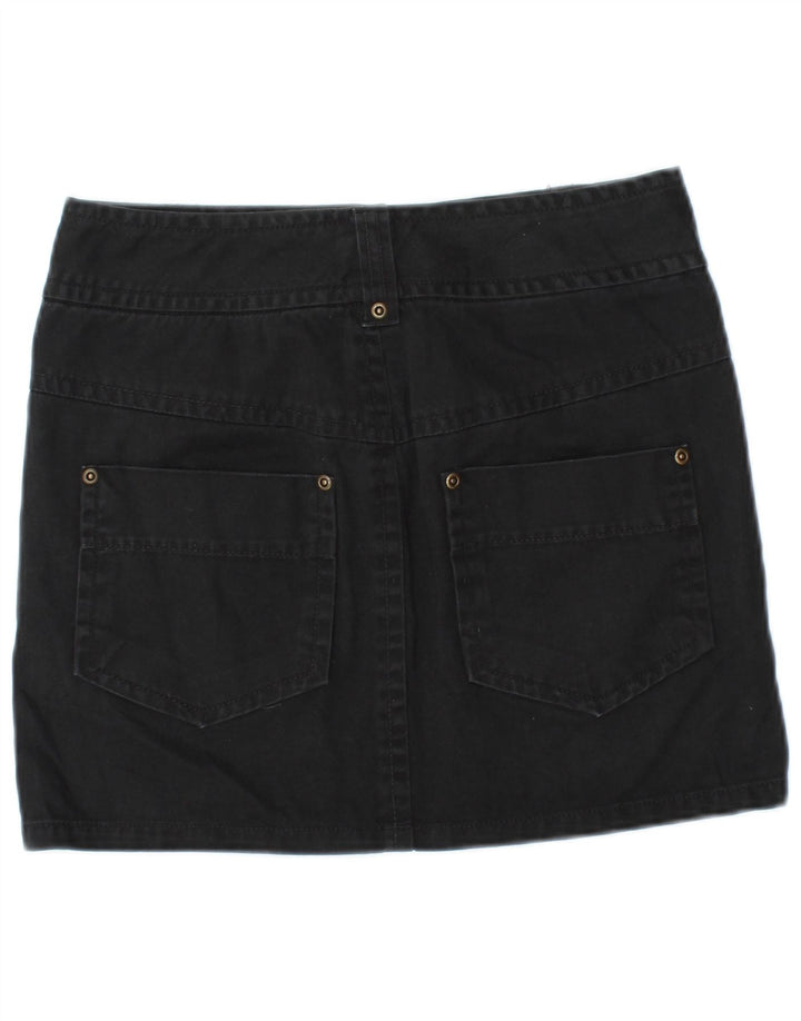 Mini saia jeans feminina BENETTON W28 médio preto