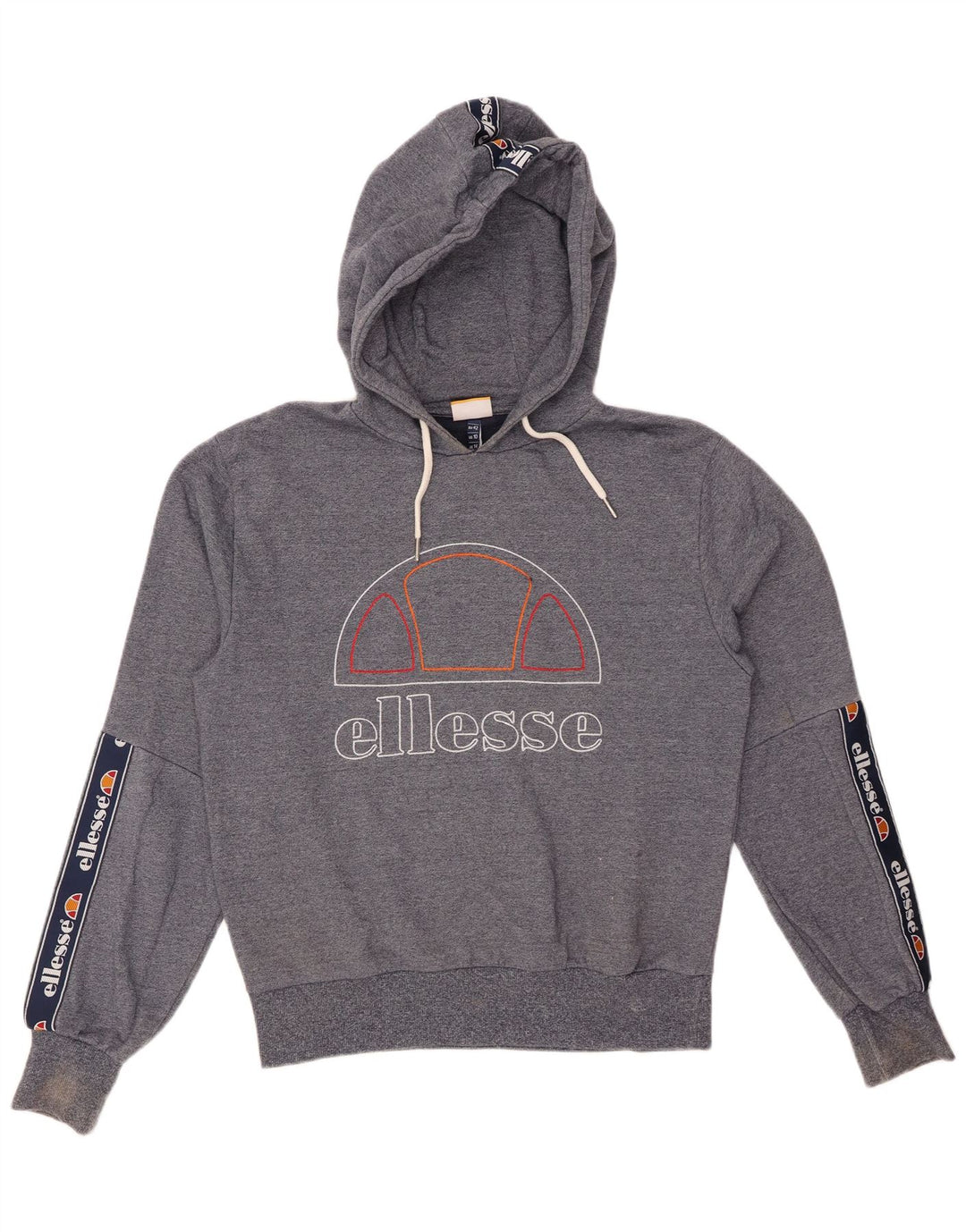 Jumper feminino com capuz gráfico ELLESSE Reino Unido 14 grande bloco colorido azul marinho