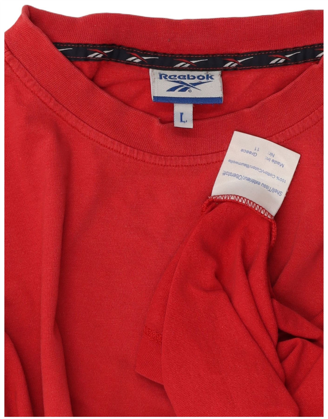 Camiseta masculina Reebok Top grande algodão vermelho