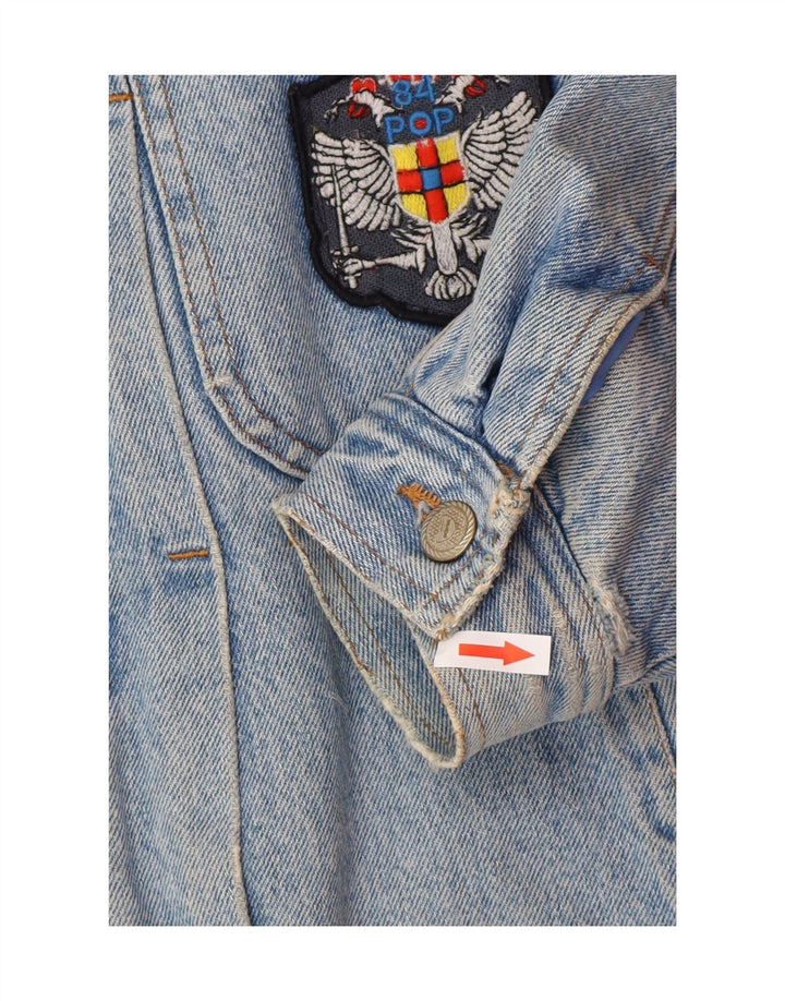 Jaqueta jeans masculina POP 84 Sherpa Reino Unido 38 azul médio