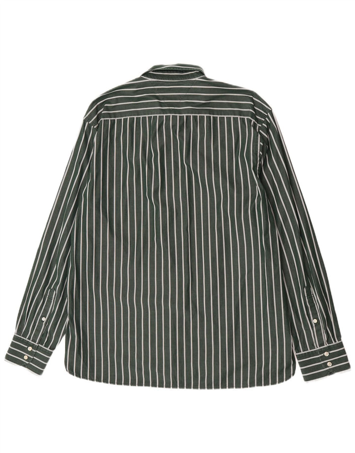Camisa masculina Tommy Hilfiger XL algodão listrado verde