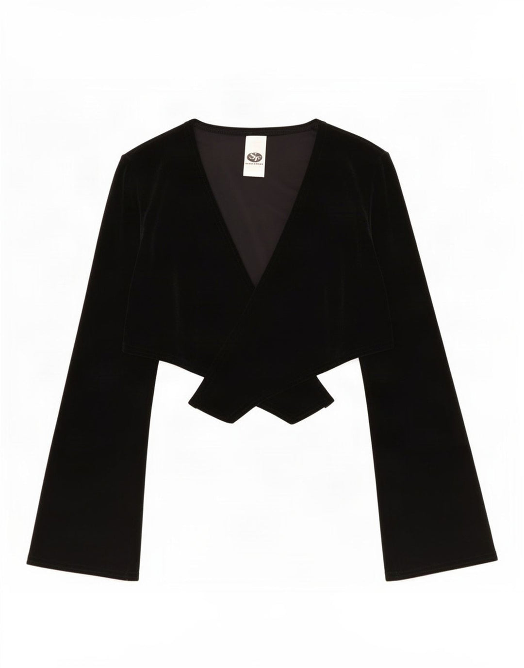 Bolero de veludo feminino vintage Top UK 10 poliéster preto pequeno