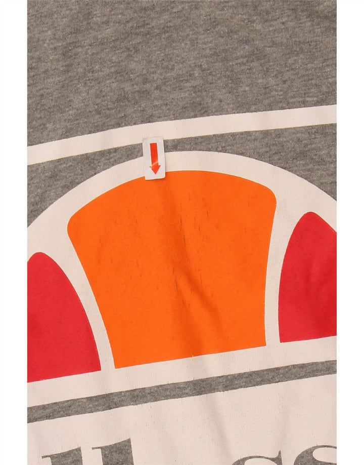 Ellesse Camiseta masculina gráfica top pequeno algodão cinza