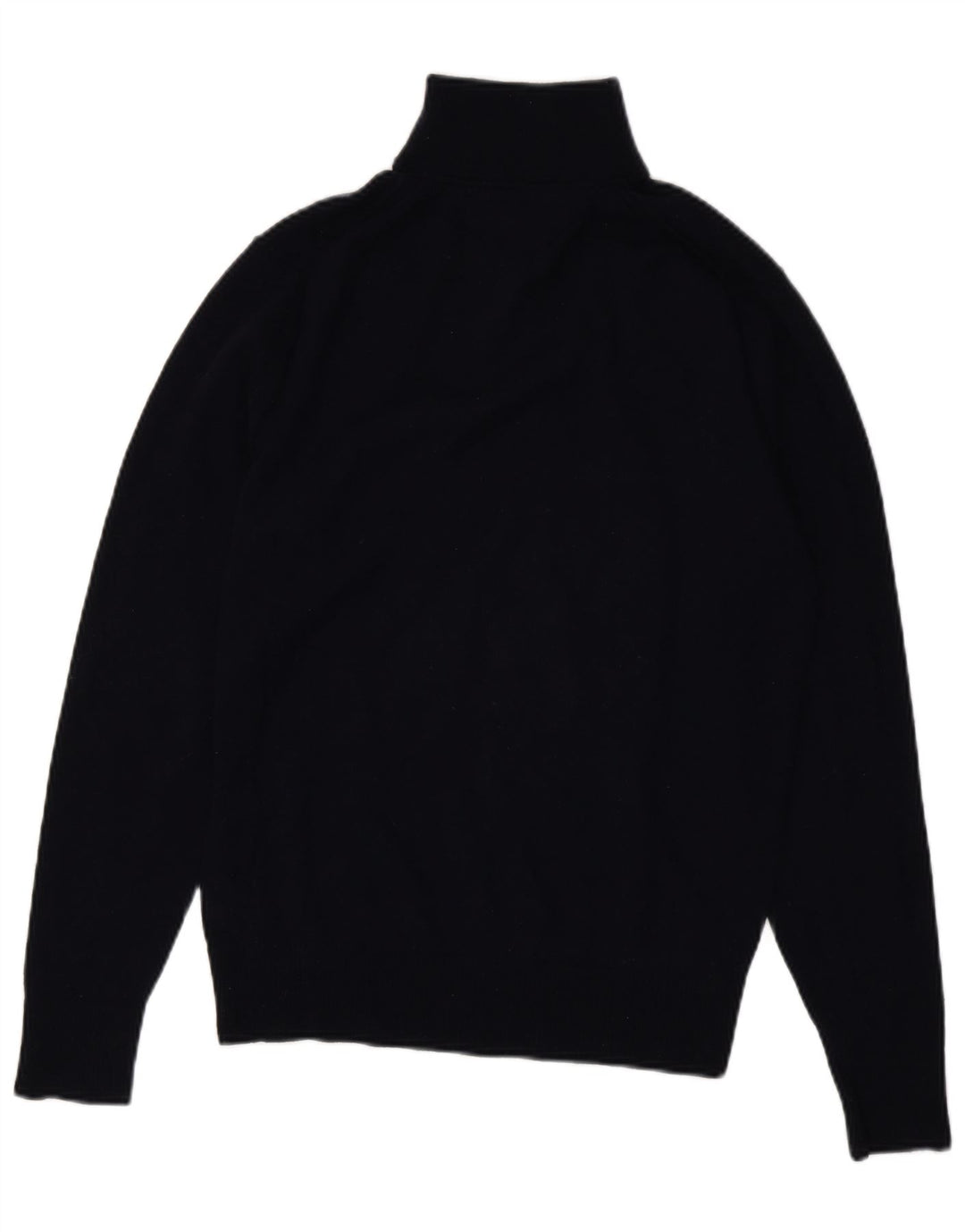 Suéter masculino TOMMY HILFIGER com zíper e gola grande em lã de cordeiro azul marinho