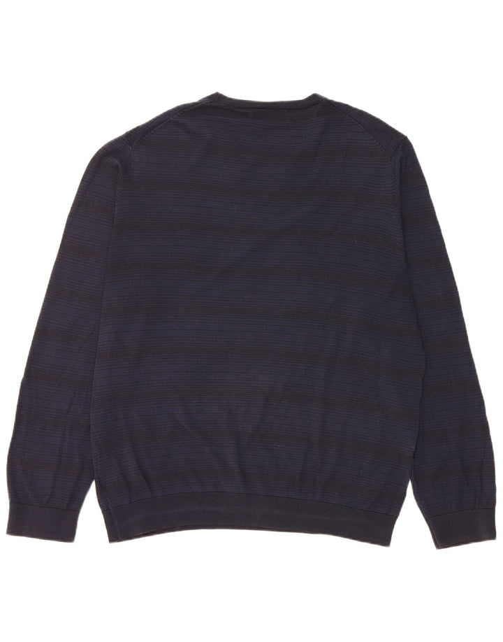 Suéter masculino Marks & Spencer Autograph com gola redonda grande azul marinho