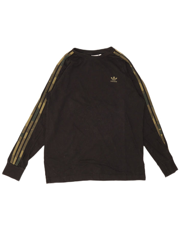ADIDAS Mens Top Manga Longa Médio Algodão Preto