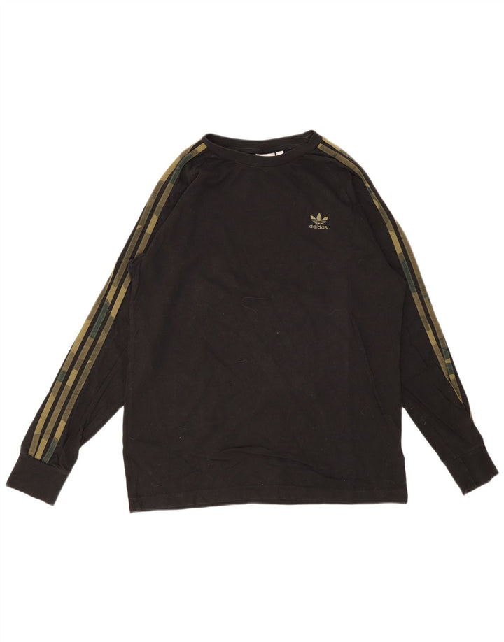 ADIDAS Mens Top Manga Longa Médio Algodão Preto