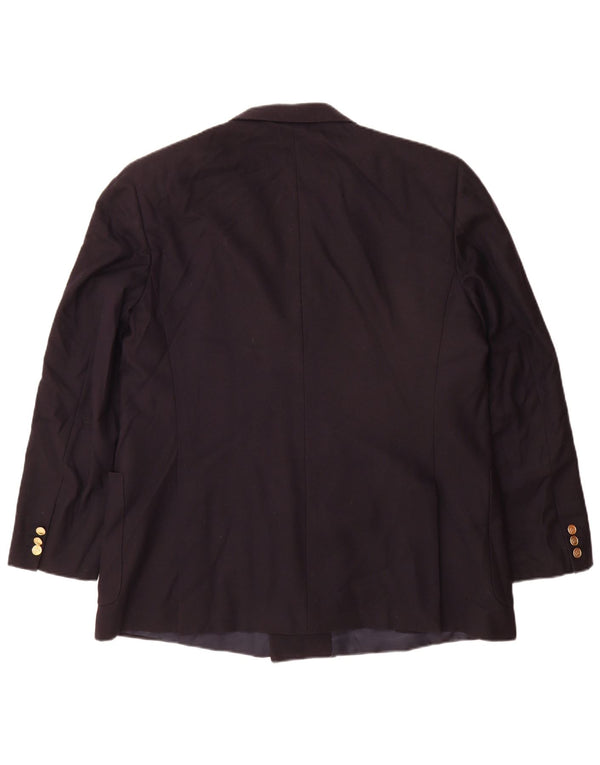 Jaqueta blazer masculina Burberrys com peito duplo IT 56 XL lã azul marinho