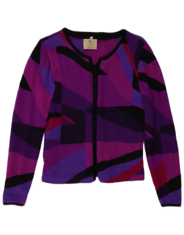 Suéter cardigã feminino Spirit Of The Andes UK 10 pequeno multicolorido