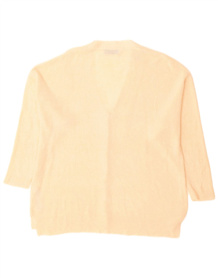 Zara Suéter Cardigan Oversized Feminino Reino Unido 10 Acrílico Bege Pequeno
