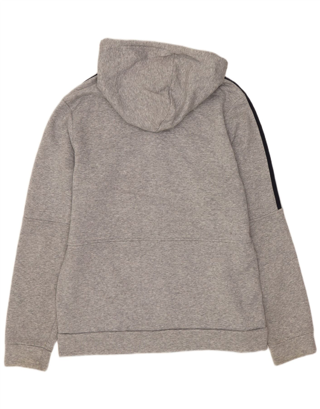 Adidas masculino zip moletom com capuz médio algodão cinza