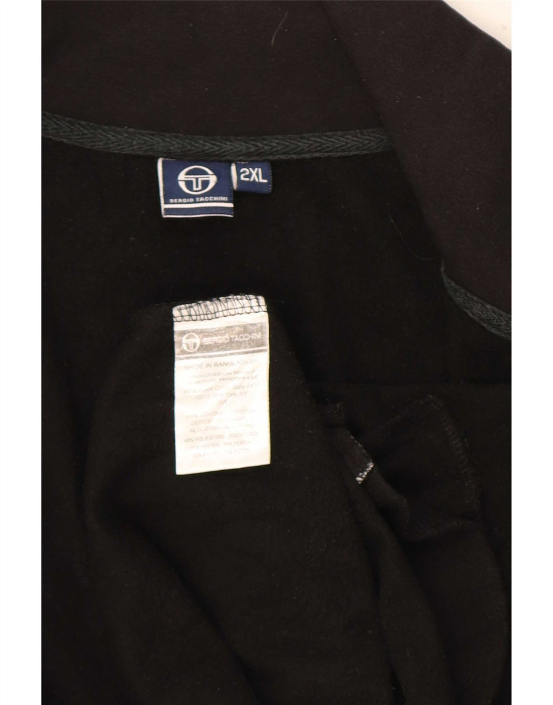 Sergio Tacchini Jaqueta masculina de agasalho 2XL algodão preto