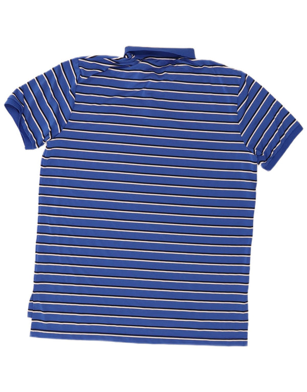 Polo Ralph Lauren Camisa masculina XL poliéster listrado azul