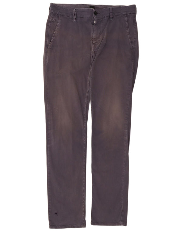 Calça Chino Slim Masculina Hugo Boss W32 L32 Algodão Cinza