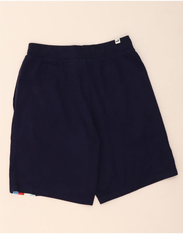 Shorts esportivos gráficos masculinos PUMA médio algodão azul marinho