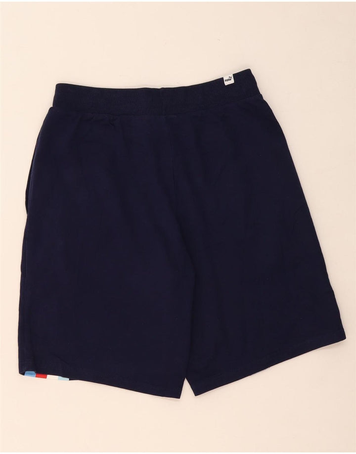 Shorts esportivos gráficos masculinos PUMA médio algodão azul marinho