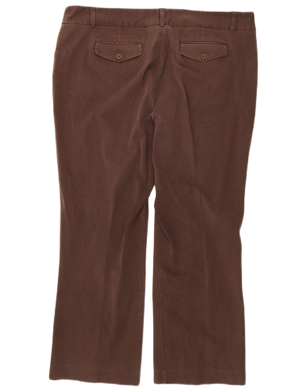 Calça feminina reta casual Autograph UK 20 2XL W42 L30 algodão marrom