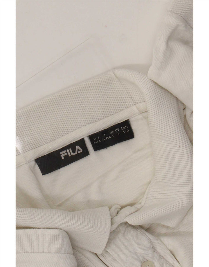 Camisa polo masculina Fila grande algodão branco