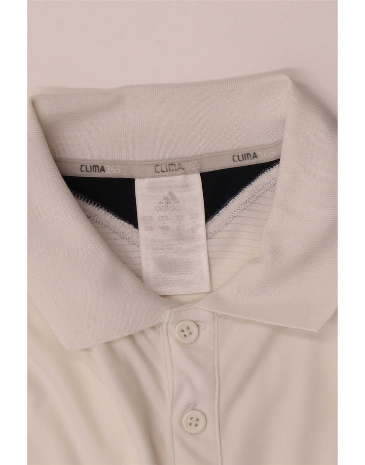 Adidas Mens Clima 365 Polo Shirt Médio Branco Colourblock Poliéster