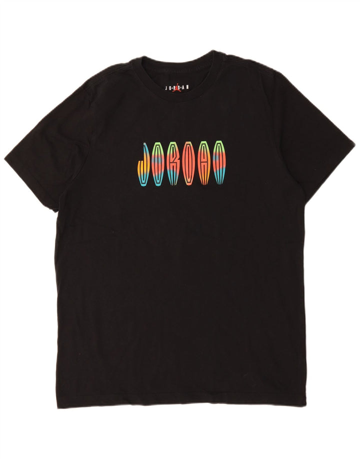 Camiseta JORDAN masculina gráfica grande algodão preto