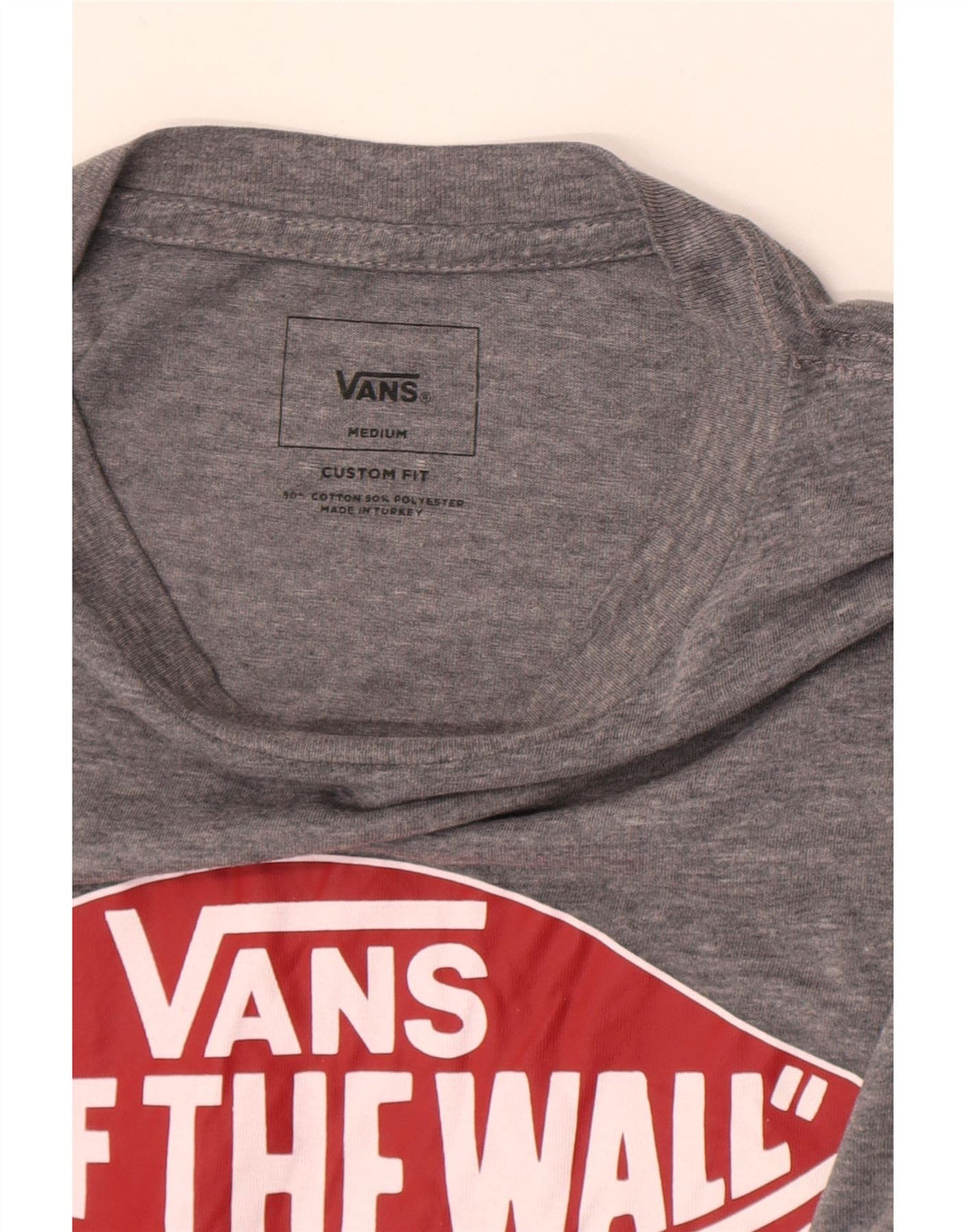 Camiseta masculina Vans Custom Fit Graphic Top cinza médio algodão manchado
