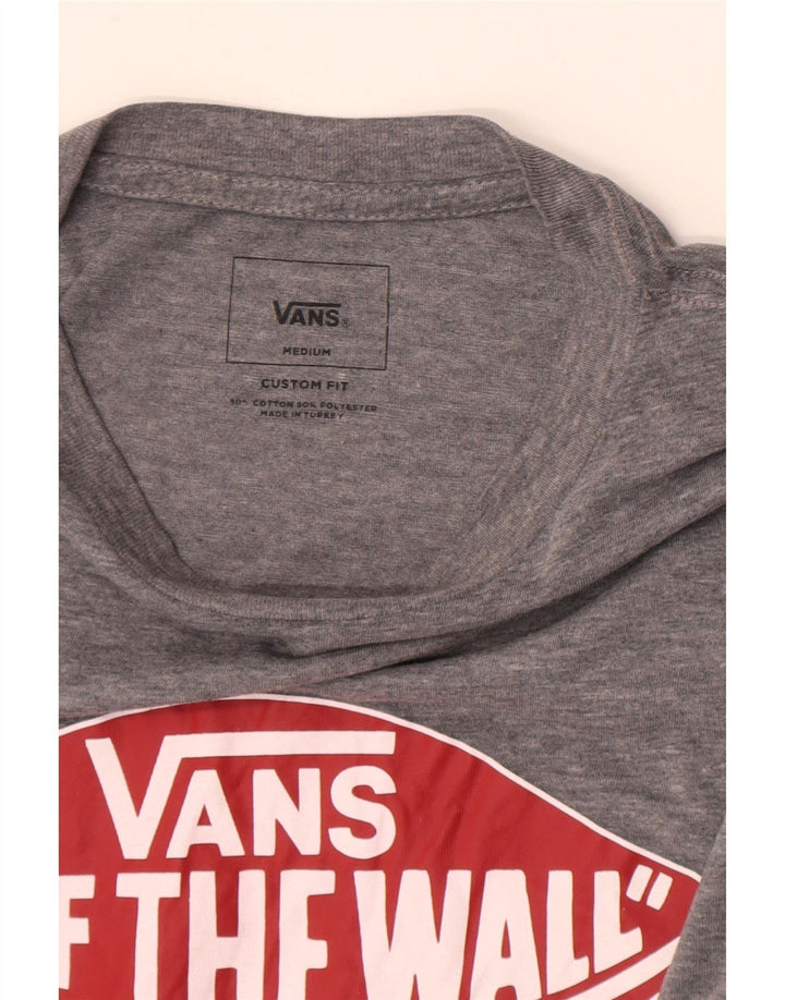 Camiseta masculina Vans Custom Fit Graphic Top cinza médio algodão manchado