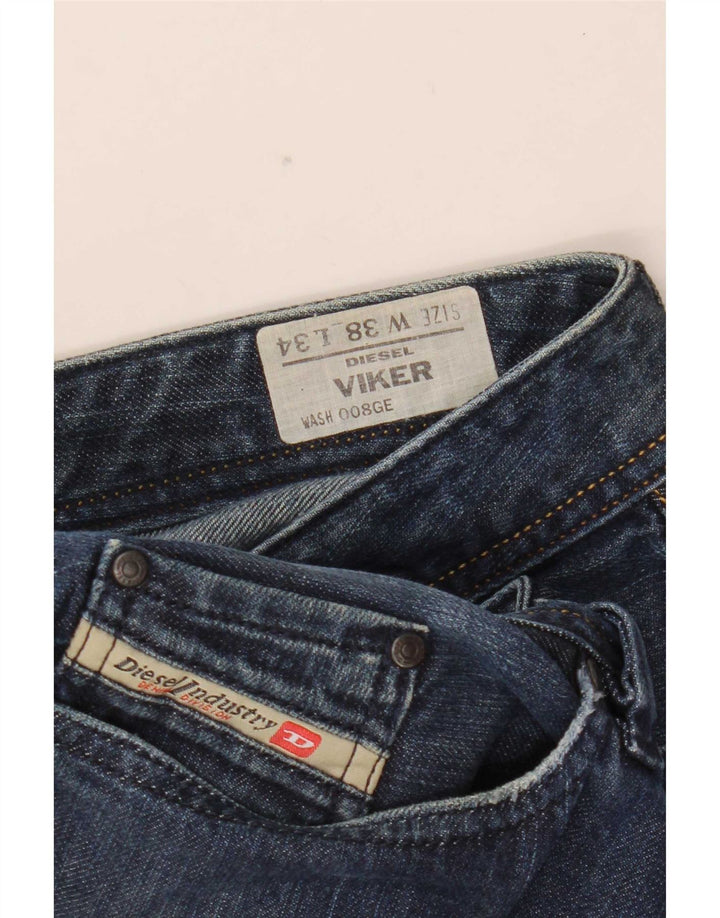 Diesel Mens Viker Straight Jeans W38 L34 Azul Algodão