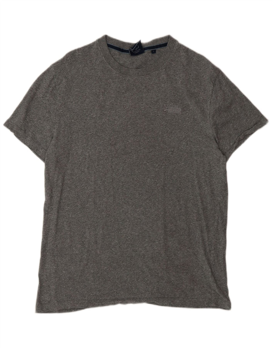 Camiseta masculina Superdry Top grande algodão manchado cinza