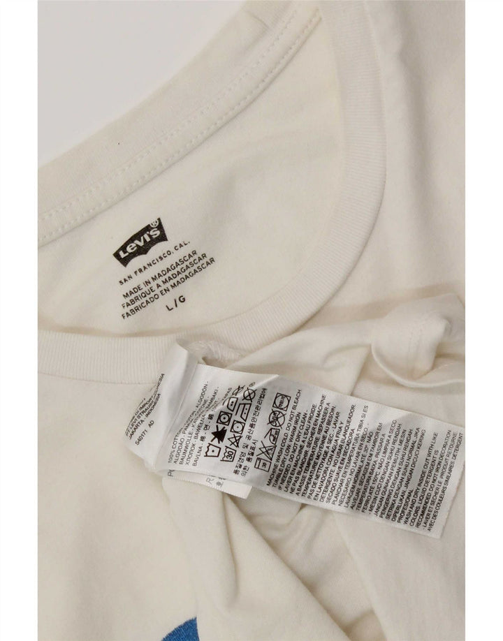 Camiseta gráfica masculina Levi's Top grande de algodão branco