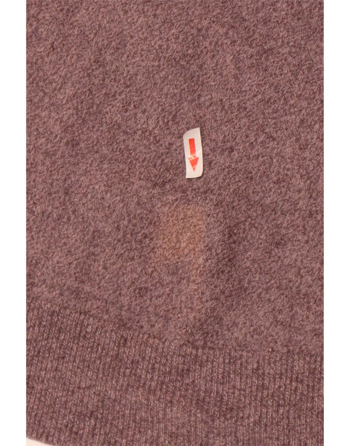 Suéter feminino Massimo Dutti com gola redonda Reino Unido 8 lã cinza pequena